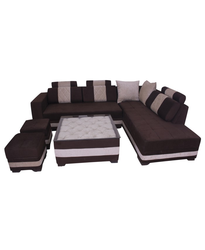 Brown Coloured Lshape Sofa